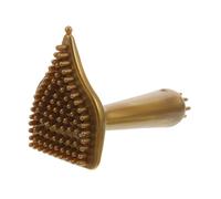DEARMAMY Brosse méridienne peigne de nettoyage du cuir chevelu applicateur de pétrole peigne masseur cuir chevelu brosse de massage brosse triangulaire brosse à cheveux PVC Golden