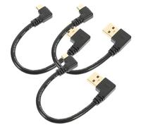 DEARMAMY Câble Micro USB à Angle Droit 6 Pouces 3 Pièces Court en Alliage de Zinc et Caoutchouc Transfert de Données et Charge Sécurisée pour Usage Personnel et Professionnel