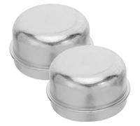 DEARMAMY Cache-poussière de Moyeu de Remorque, Capuchon D’essieu 50mm | Finition Zinguée Argentée, Joint Sûr et Pose Simple, pour Circulation Routière et Chemins