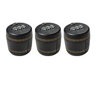 DEARMAMY Cadenas à Bouteille Antivol à Combinaison 3 Chiffres, Lot de 3, Bouchons Réutilisables en Plastique Noir, Verrou de Sécurité pour Vin, Whisky et Spiritueux, Protection Cave à Vin