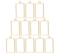 DEARMAMY Cadres à Pendentifs Résine en Alliage Kc Or 50 Pcs, Breloques Creuses DIY pour Fabrication Bijoux, Petits Supports Ouverts pour Bracelets Artisanaux, Création Bijoux Fête Noël