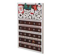 DEARMAMY Calendrier de L’Avent Mural en Bois 25 Jours avec Couronne Champêtre Détachable Décoration Festive pour Noël Style Ferme pour Décoration Murale Table Calendrier de Compte à
