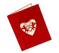 DEARMAMY Carte de Vœux 3D Saint-Valentin en Papier Format 13 X 155 CM Motif Cœur Créatif Carte de Bénédiction D’Amour pour Mariage Anniversaire et Occasions Spéciales