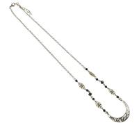 DEARMAMY Chaîne De Tête Vintage Lune Ajourée Motif Bohème Cuivre Antique Perles Cristal Noir Femmes Fête Mariage Halloween Bandeau Frontale