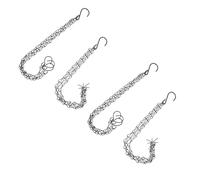 DEARMAMY Chaînes Suspendre en Fer Noires 41 Cm pour Paniers de Fleurs et Pots, Lot de 4 Chaînes Résistantes Crochets S et Crochets Plats, Accessoires Jardin Adaptés Suspendre de Bonsaïs