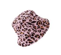 DEARMAMY Chapeau Bob en Peluche À Motif Léopard - Chapeau De Pêcheur Chaud pour Lextérieur
