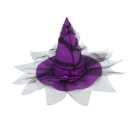 DEARMAMY Chapeau de Baroque Aéré avec Fleurs Artificielles Accessoire de Déguisement Halloween avec Voile pour Cosplay et Fêtes à Thème