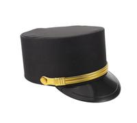 DEARMAMY Chapeau de Conducteur de Train Noir Unisexe, Casquette Ingénieur Ferroviaire Légère et Respirante, Accessoire Costume Vintage pour Cosplay et Fêtes Costumées