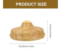 DEARMAMY Chapeau en Bambou Tissé à la Main Chapeau de Fermier 365 CM X 14 CM Protection Solaire et UV Léger et Respirant pour Jardinage Pêche et Activités de Plein Air