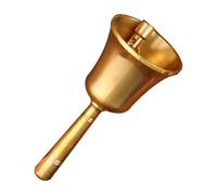 DEARMAMY Cloche à Main en Laiton Massif Petite Taille Sonnette de Service pour Bar et Restaurant Clochette Sonore Décorative pour Communication la Cuisine et Comptoir Finition Cuivre