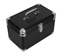 DEARMAMY Coffre à Outils Portable en Alliage D'aluminium Noir, Protection Robuste et Légère avec Structure à 2 Niveaux, pour L'organisation en Atelier et Instruments Délicats