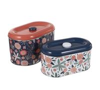 DEARMAMY Coffret de Rangement Boîte Rectangulaire Empilable avec Couvercle en Fer Massif Lot de 2 Pièces Finition Soignée et Design Créatif pour Fête et Organisation