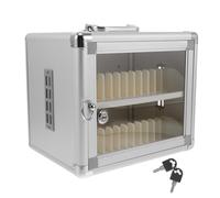 DEARMAMY Coffret de Rangement en Alliage d'Aluminium pour 24 Téléphones Portables Casier Sécurisé Compact 266 X 20 X 23 CM Support Bureau et Classe pour École Restaurant et Réunion