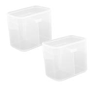 DEARMAMY Coffret Organisateur De Cotons Et Lingettes pour Maquillage, 2 Étuis en Plastique Léger Couvercle, pour Prothésistes Ongulaires