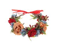 DEARMAMY Coiffe Hawaïenne Pour Femme Couronne Diadème Rose Couronne De Fleurs Guirlande Bandeaux Diadèmes Colorés Couronne De Cheveux Pour Femme Accessoire De