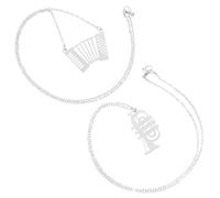 DEARMAMY Collier à Thème Musical 2pcs Pendentifs Accordéon et Cor Français en Métal Poli pour Amateurs de Musique Style Punk Design Unique