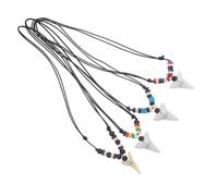DEARMAMY Collier de Dents de Requin pour Hommes Pendentif Acrylique et Bois Ajustable Collier Ras-du-cou Plage Été Coffret 4 Pièces Style Surf Original