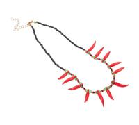 DEARMAMY Collier De Perles Style Piment Bijoux Fantaisie Collier Médaillon