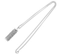 DEARMAMY Collier Gawu Ouvrable avec Pendentif Bouteille Vide Métal Porte-cendres pour Homme et Femme Gravure Six Véritables Mots Amulette Bouddhiste de Voyage et Méditation Bijoux Unisexes