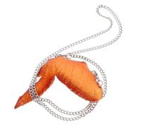 DEARMAMY Collier Pendentif Poulet Frit Hip-hop, Couleur Orléans, Accessoire Déguisement Fête, Décoration Barbecue, Présent Original pour Soirée ou Festival