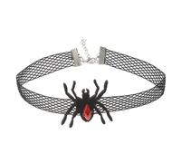 DEARMAMY Collier Ras du Cou Gothique Araignée Noir, Célébration Halloween | Chaîne Réglable, Style Punk et Fashion, Décor Quotidien, Résine et Alliage