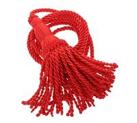 DEARMAMY Cordon Tressé Rouge à Pompon pour Clairon et Cor, Paire Artisanale en Laiton, Accessoire pour Instrument à Vent, Orchestres et Défilés Militaires, Maintien Poignet Sûr