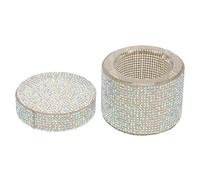 DEARMAMY Coupe Des Ongles Bol De Trempage Des Ongles Tasse De Lavage Des Broussailles De Manucure Tasses De Cristal Dappen Plat D'art D'ongle Tasse De Stylo D'art D'ongle Silver Strass