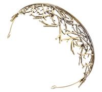 DEARMAMY Couronne De Feuilles Coiffes De Mariée Pour La Fête Casque D'halloween Festival Accessoires De Fête Bandeau De Mariage Décoration Couvre-chef De Couronne Diadèmes Golden Alliage