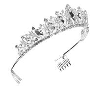 DEARMAMY Couronne de Mariage Cristal Diadème Élégant Rhinestones Accessoires de Mariage