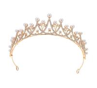 DEARMAMY Couronne De Mariage De La Princesse Diadème Princesse Accessoires De Cheveux De Mariage Headswear Couronne En Cristal De Strass Casque Golden