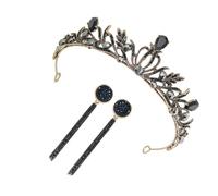 DEARMAMY Couronne de Mariée Vintage et Serre-tête avec Boucles Oreilles Accessoire de Mariage pour Mariée