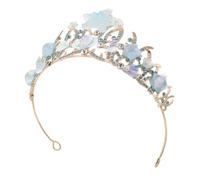 DEARMAMY Couronne de Reine Sirène Strass Coiffe de Mariée Ornée Étoiles de Mer Diadème pour Fille et Femme Accessoire de Déguisement pour Mariage et Fête