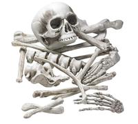 DEARMAMY Crâne Humain D'hallowe en Plastique Blanc, Décor Réaliste
