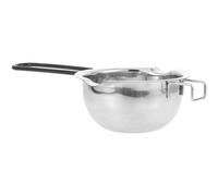 DEARMAMY Creuset à Fondre en Acier Inoxydable 304 400 Ml Poignée Isolante Noire Bol pour Fondre Beurre Chocolat et Fromage Ustensile Cuisine pour Cuisinière et Usage Domestique