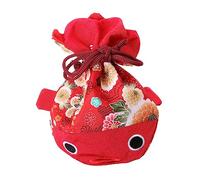 DEARMAMY de Bonbons remercier Service décoratif Mariage Petit Portefeuille Porte Feuille à Main à Cordon Pochette Japonaise Tissu de Style Rouge
