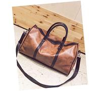 DEARMAMY De Voyage PU Cuir Week-End Bandoulière Amovible Tote pour Voyage Shopping Sport Marron