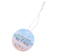 DEARMAMY Décoration de Noël Mariés 35 Pouces en Céramique Panneau en Bois pour Mariage de Noël Ornement Suspendu Sapin Présent Couple Plage Décoration Festive Mariage Hiver