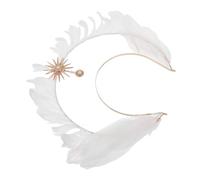 DEARMAMY Décorations D'halloween Accessoires De Déesse Coiffe De Déesse Couronne De Bandeau Vierge Bandeau De Mariée De Cosplay De Fête Perles D'imitation Blanche