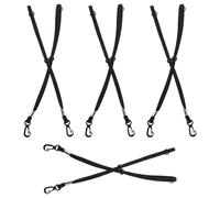 DEARMAMY Dragonnes de Ski Détachables pour Moufles de Snowboard et Ski en Polyester Noir, 8 Pièces, Protection pour Sports de Plein Air et Alpinisme