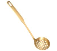 DEARMAMY Écumoire en Acier Inoxydable 304 Doré 25 Cm, Passoire à Écumer Renforcée, Louche Multifonction pour Filtrer Soupes et Bouillons, Ustensile la Cuisine Professionnel, Outil Cuisson