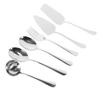 DEARMAMY Ensemble Buffet Cuillères et Fourchettes Élégantes 6 Pièces en Acier Inoxydable Argenté pour Service de Repas et Réception à Domicile