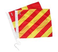 DEARMAMY Ensemble de 2 Pavillons de Code Nautique en Polyester Résistants aux Intempéries pour Bateau, Utilisation Rapide Lors de Fêtes Marines ou Signalisation Navale