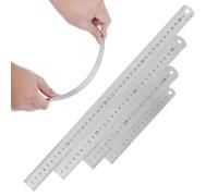 DEARMAMY Ensemble de 4 Règles Droites en Acier Inoxydable Double Face Graduation Métrique Précise Outils de Mesure pour Bureau École et Dessin Technique