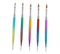 DEARMAMY Ensemble De 5 Pièces Ensemble de stylo à ongles art pour les ongles professionnel dirigé Gel clou dotting tool manicure stylo perceuse à pointe double stylo de dessin d'ongle Métal