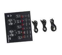 DEARMAMY Ensemble de Carte Son Mixeur Audio USB Professionnel Microphone à Condensateur et Intelligente du Bruit Noir en Métal Effets Sonores Variés pour Diffusion en Direct pour Chant