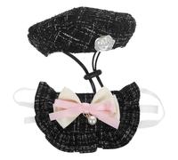 DEARMAMY Ensemble de Costumes pour Animaux de Compagnie - Béret d'artiste Français Et Foulard Bandana pour Petits Chiens Et Chats, Vêtements de Fête d'halloween Et de Noël