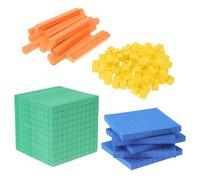 DEARMAMY Ensemble De Dix Blocs De Base en Mousse Colorée 131 Pièces Manipulateurs Mathématiques Blocs De Valeur De Position Cubes De Comptage pour Enfants Incontournables en Classe