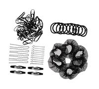 DEARMAMY Ensemble De Mise De Chignon Filets à Cheveux Invisibles Noirs Léger Respirant Pour Femmes Professionnelles Hôtesses Infirmières Coiffure Maintien Toute La Journée