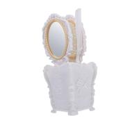 DEARMAMY Ensemble Miroir Et Peigne Anti-statique, Taille Compacte, Plastique Pvc Blanc Élégant, Adapté Coiffure Salon Et Usage Voyage, Peigne Massage Cuir Chevelu Inclus