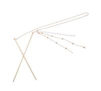 DEARMAMY Épingle à Cheveux Double Chaîne Vintage Bâton à Cheveux Pompons Taille Unique Pour Femmes Et Filles Coiffure Traditionnelle Chignon En Alliage De Zinc Et Abs